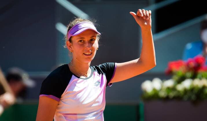 Mandatory Credit: Photo by Rob Prange Shutterstock (11888284ah) Elise Mertens of Belgium in action during the third round of the 2021 Mutua Madrid Open WTA, Tennis Damen 1000 tournament Mutua Madrid Open, Tennis, La Caja Magica, Madrid, Spain - 04 May 2021 Mutua Madrid Open, Tennis, La Caja Magica, Madrid, Spain - 04 May 2021  Copyright: xRobxPrange Shutterstockx 11888284ah