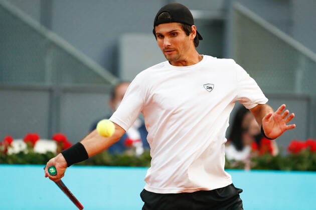 May 4, 2021, MADRID, MADRID, SPAIN: Marcos Giron of United States in action during his Men s Singles match, round of 32, against Dominic Thiem of Austria on the ATP, Tennis Herren Masters 1000 - Mutua Madrid Open 2021 at La Caja Magica on May 4, 2021 in Madrid, Spain. MADRID SPAIN - ZUMAa181 20210504_zaa_a181_284 Copyright: xOscarxJ.xBarrosox