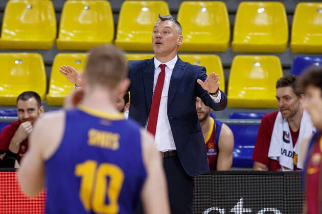 May 4, 2021, Barcelona, Spain: Sarunas Jasikevicius of FC Barcelona, Barca during the Turkish Airlines EuroLeague match between FC Barcelona and Zenit San Petersbourg at Palau Blaugrana in Barcelona, Spain. Barcelona Spain - ZUMAd159 20210504_zia_d159_034 Copyright: xDavidxRamirezx