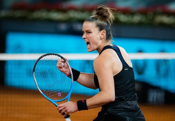 Mandatory Credit: Photo by Rob Prange Shutterstock (11888284dh) Maria Sakkari of Greece in action during her third round match at the 2021 Mutua Madrid Open WTA, Tennis Damen 1000 tournament Mutua Madrid Open, Tennis, La Caja Magica, Madrid, Spain - 04 May 2021 Mutua Madrid Open, Tennis, La Caja Magica, Madrid, Spain - 04 May 2021  Copyright: xRobxPrange Shutterstockx 11888284dh