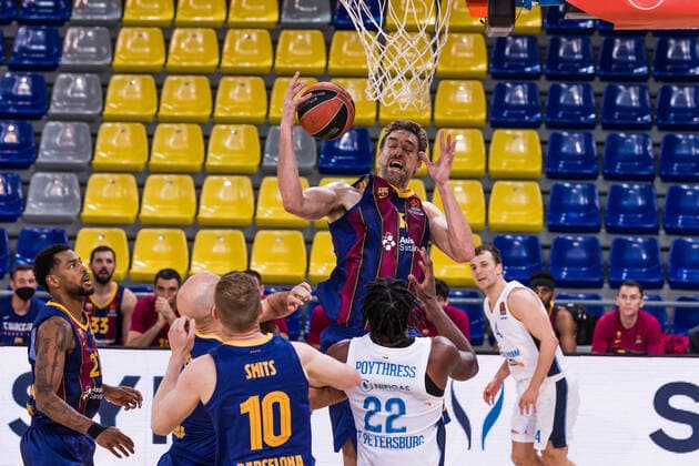 May 4, 2021, Barcelona, Barcelona, Spain: Pau Gasol of FC Barcelona, Barca in action during the Turkish Airlines EuroLeague Play-offs game 5 match between Fc Barcelona and Zenit St. Petersburgo at Palau Blaugrana on May 04, 2021 in Barcelona, Spain. Barcelona Spain - ZUMAa181 20210504_zaa_a181_355 Copyright: xJavierxBorregox
