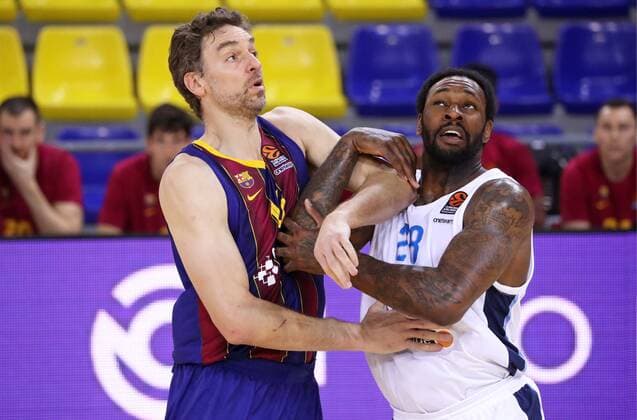 May 04, 2021, Barcelona, Catalonia, Spain Pau Gasol and Tarik Black during the match betweeen FC Barcelona and Zenit Saint Petersburg, corresponding to the 5th match of the 1 4 final of the Euroleague, played at the Palau Blaugrana Photo JGS Cordon Press Cordon Press  xx xx