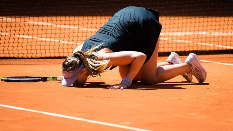 Mandatory Credit: Photo by Rob Prange Shutterstock (11888286e) Paula Badosa of Spain after winning her quarter final match at the 2021 Mutua Madrid Open WTA, Tennis Damen 1000 tournament Mutua Madrid Open, Tennis, La Caja Magica, Madrid, Spain - 05 May 2021 Mutua Madrid Open, Tennis, La Caja Magica, Madrid, Spain - 05 May 2021  Copyright: xRobxPrange Shutterstockx 11888286e