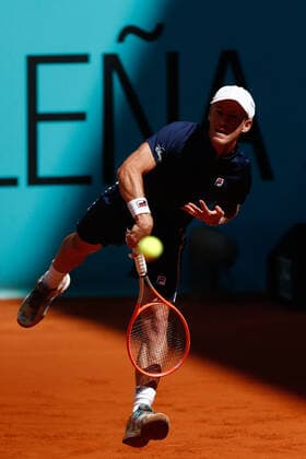 May 5, 2021, MADRID, MADRID, SPAIN: Diego Schwartzman of Argentina in action during his Men s Singles match, round of 32, against Alan Karatsev of Russia on the ATP, Tennis Herren Masters 1000 - Mutua Madrid Open 2021 at La Caja Magica on May 5, 2021 in Madrid, Spain. MADRID SPAIN - ZUMAa181 20210505_zaa_a181_012 Copyright: xOscarxJ.xBarrosox