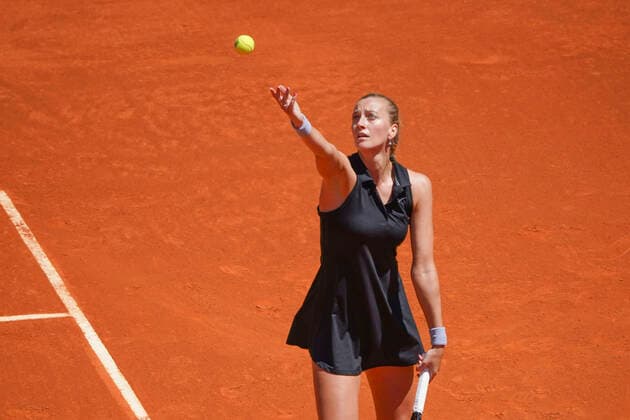 Mutua Madrid Open - Day Seven Czechoslovakia s Petra Kvitova in action in the match against to New Zealand s Ashleigh Barty during their 2021 WTA, Tennis Damen Tour Madrid Open tennis tournament singles match at the Caja Magica in Madrid on May 4, 2021. spain Madrid Spain gonzalez-notitle210505_np3pz  Copyright: xOscarxGonzalezx