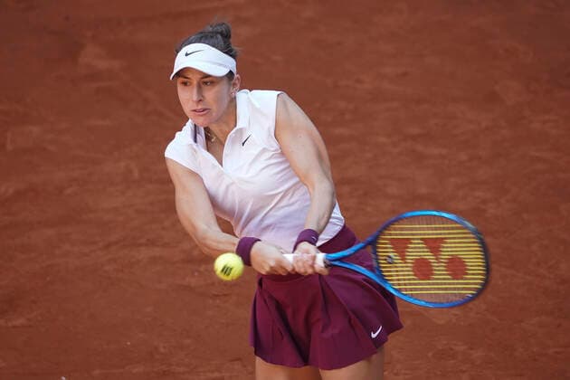 Mutua Madrid Open - Day Seven Belinda Bencic of Switzerland in action during her quarterfinal match against Paula Badosa of Spain during day seven of the Mutua Madrid Open at La Caja Magicaon May 05, 2021 in Madrid, Spain. Madrid Spain gonzalez-notitle210505_npw1Y  Copyright: xOscarxGonzalezx