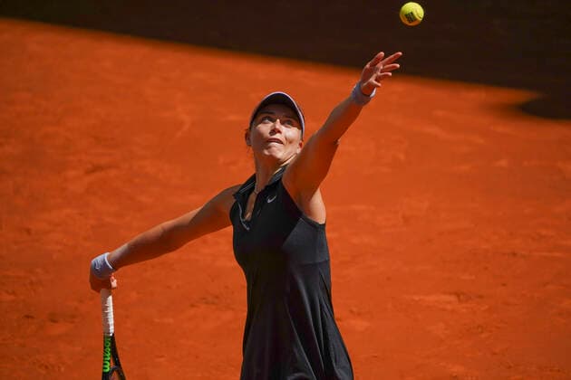 Mutua Madrid Open - Day Seven Paula Badosa of Spain in action during her quarterfinal match against Belinda Bencic of Switzerland during day seven of the Mutua Madrid Open at La Caja Magicaon May 05, 2021 in Madrid, Spain Madrid Spain gonzalez-notitle210505_npmhn  Copyright: xOscarxGonzalezx