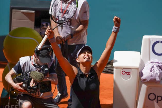 Mutua Madrid Open - Day Seven Paula Badosa of Spain in action during her quarterfinal match against Belinda Bencic of Switzerland during day seven of the Mutua Madrid Open at La Caja Magicaon May 05, 2021 in Madrid, Spain Madrid Spain gonzalez-notitle210505_npsL6  Copyright: xOscarxGonzalezx