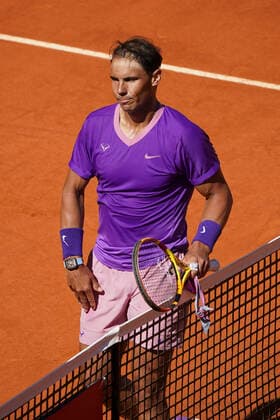 Mutua Madrid Open - Day Seven Rafael Nadal of Spain in action during his second round match against Carlos Alcaraz of Spain during day seven of the Mutua Madrid Open at La Caja Magicaon May 05, 2021 in Madrid, Spain Madrid Spain gonzalez-notitle210505_npVg4  Copyright: xOscarxGonzalezx