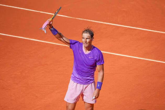 Mutua Madrid Open - Day Seven Rafael Nadal of Spain in action during his second round match against Carlos Alcaraz of Spain during day seven of the Mutua Madrid Open at La Caja Magicaon May 05, 2021 in Madrid, Spain Madrid Spain gonzalez-notitle210505_npjUX  Copyright: xOscarxGonzalezx