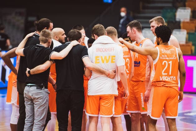 easyCredit BBL 33 Matchday RASTA Vechta vs SYNTAINICS MBC, 05 05 2021 Team of RASTA Vechta easyCredit BBL 33 Matchday RASTA Vechta vs SYNTAINICS MBC on 05 05 2021 in Vechta RASTA Dome , Germany, Copyright: xBEAUTIFULxSPORTS Neddermannx
