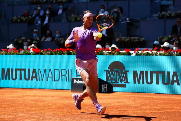Rafael Nadal (ESP), MAY 5, 2021 - Tennis : Rafael Nadal of Spain during Singles 2nd round match against Carlos Alcaraz of Spain on the ATP, Tennis Herren World Tour Masters 1000 Mutua Madrid Open tennis tournament at the Caja Magica in Madrid, Spain. Noxthirdxpartyxsales  (0117103603st)