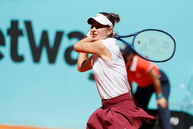 Belinda Bencic (SUI), MAY 5, 2021 - Tennis : Belinda Bencic of Switzerland during Singles Quarter-finals match against Paula Badosa of Spain on the WTA, Tennis Damen 1000 Mutua Madrid Open tennis tournament at the Caja Magica in Madrid, Spain. Noxthirdxpartyxsales  (0117103625st)