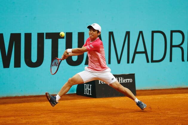Yoshihito Nishioka (JPN), MAY 5, 2021 - Tennis : Yoshihito Nishioka of Japan during singles 2nd round match against Casper Ruud of Norwey on the ATP, Tennis Herren Masters 1000 Mutua Madrid Open tennis tournament at the Caja Magica in Madrid, Spain. Noxthirdxpartyxsales  (0117103702st)