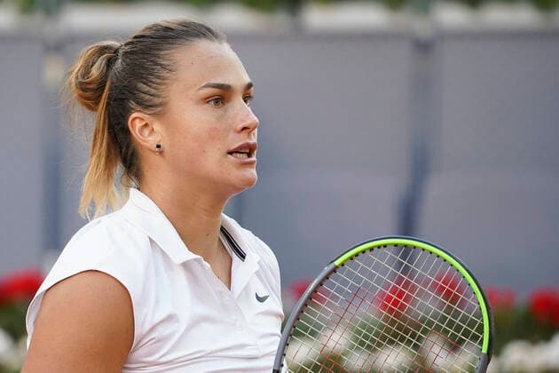 Mutua Madrid Open - Day Seven Aryna Sabalenka of Belarus in action during her quarterfinal match against Elise Mertens of Belgium during day seven of the Mutua Madrid Open at La Caja Magicaon May 05, 2021 in Madrid, Spain. Madrid Spain gonzalez-notitle210505_npG9m  Copyright: xOscarxGonzalezx