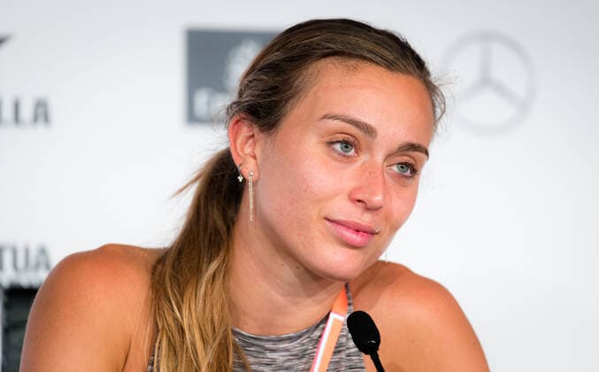 May 6, 2021, MADRID, MADRID, SPAIN: Paula Badosa of Spain talks to the media after losing the semi-final of the 2021 Mutua Madrid Open WTA, Tennis Damen 1000 tournament MADRID SPAIN - ZUMAa181 20210506_zaa_a181_063 Copyright: xRobxPrangex