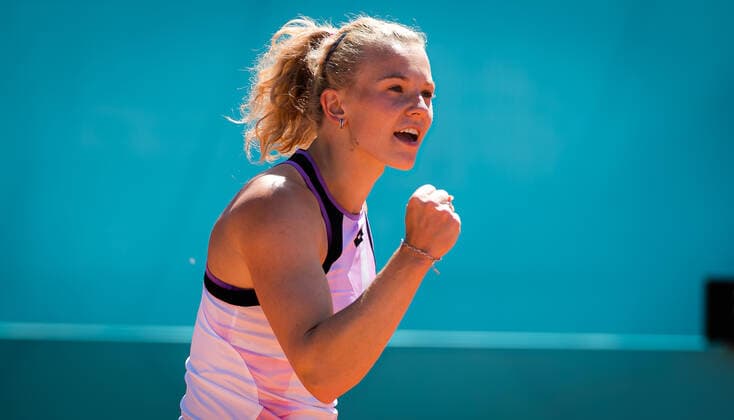 May 6, 2021, MADRID, MADRID, SPAIN: Katerina Siniakova of the Czech Republic in action during the doubles semi-final of the 2021 Mutua Madrid Open WTA, Tennis Damen 1000 tournament MADRID SPAIN - ZUMAa181 20210506_zaa_a181_076 Copyright: xRobxPrangex