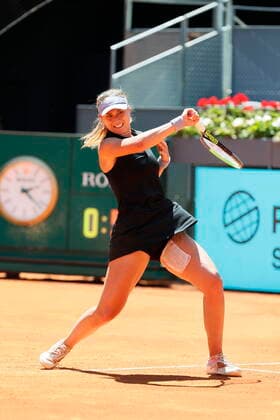 Paula Badosa (ESP), MAY 6, 2021 - Tennis : Paula Badosa of Spain during Singles Semi-finals match against Ashleigh Barty of Austlaria on the WTA, Tennis Damen 1000 Mutua Madrid Open tennis tournament at the Caja Magica in Madrid, Spain. Noxthirdxpartyxsales  (0117118695st)