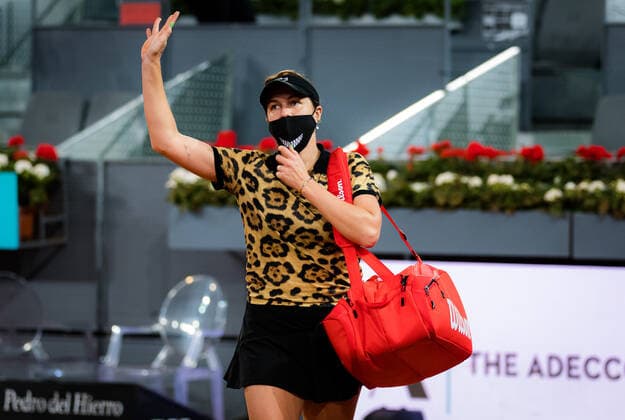 May 6, 2021, MADRID, MADRID, SPAIN: Anastasia Pavlyuchenkova of Russia in action during the semi-final of the 2021 Mutua Madrid Open WTA, Tennis Damen 1000 tournament against Aryna Sabalenka of Belarus MADRID SPAIN - ZUMAa181 20210506_zaa_a181_204 Copyright: xRobxPrangex