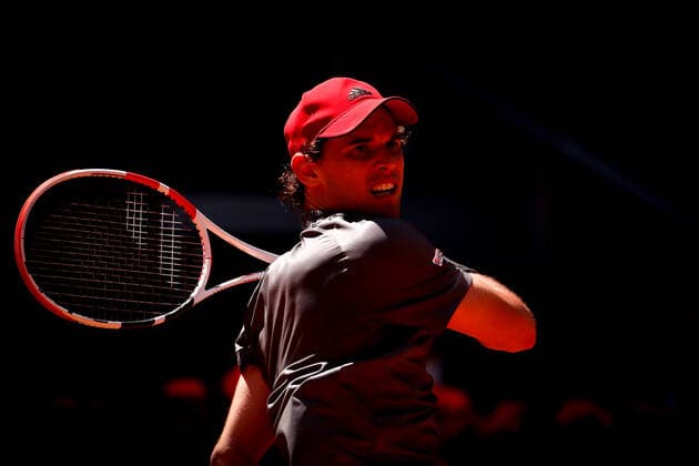 May 6, 2021, MADRID, MADRID, SPAIN: Dominic Thiem of Austria in action during his Men s Singles match, round of 16, against Alex de Minaur of Australia on the ATP, Tennis Herren Masters 1000 - Mutua Madrid Open 2021 at La Caja Magica on May 6, 2021 in Madrid, Spain. MADRID SPAIN - ZUMAa181 20210506_zaa_a181_256 Copyright: xOscarxJ.xBarrosox