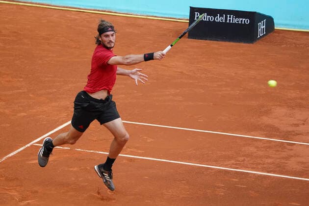 Mutua Madrid Open - Day Eight Stefanos Tsitsipas of Greece in accion durante his third round match against Casper Ruud of Norway during day eight of the Mutua Madrid Open at La Caja Magica on May 06, 2021 in Madrid, Spain. Madrid Spain gonzalez-notitle210506_npNKW  Copyright: xOscarxGonzalezx