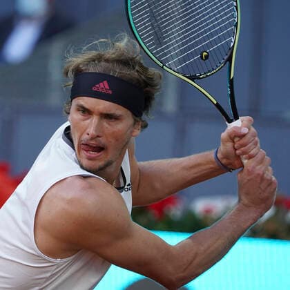 Mutua Madrid Open - Day Eight Alexander Zverev of Germany in action during his third round match against Daniel Evans of Great Britain during day eight of the Mutua Madrid Open at La Caja Magica on May 06, 2021 in Madrid, Spain Madrid Spain gonzalez-notitle210506_npevl  Copyright: xOscarxGonzalezx