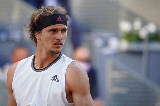 Mutua Madrid Open - Day Eight Alexander Zverev of Germany in action during his third round match against Daniel Evans of Great Britain during day eight of the Mutua Madrid Open at La Caja Magica on May 06, 2021 in Madrid, Spain Madrid Spain gonzalez-notitle210506_nplRt  Copyright: xOscarxGonzalezx