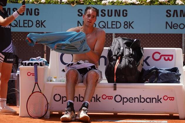 Dominic Thiem AUT VS John Isner US Durning Match Master 1000 Mutua Madrid Open 2021, Madrid May 7, 2021 Cordon Press  xx xx