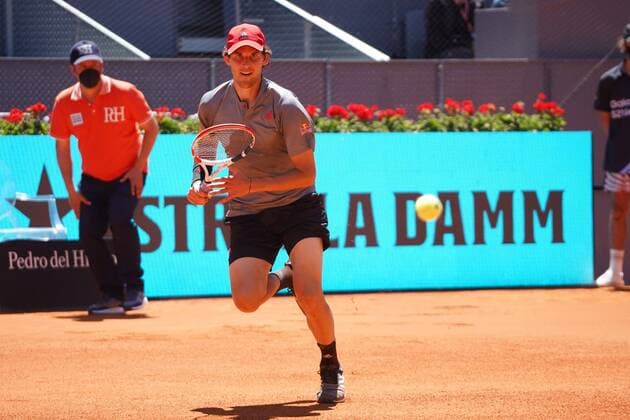 Dominic Thiem AUT VS John Isner US Durning Match Master 1000 Mutua Madrid Open 2021, Madrid May 7, 2021 Cordon Press  xx xx