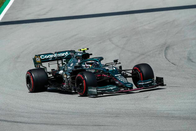 05 VETTEL Sebastian (ger), Aston Martin F1 AMR21, action during the Formula 1 Aramco Gran Premio De Espana 2021 from May 07 to 10, 2021 on the Circuit de Barcelona-Catalunya, in Montmelo, near Barcelona, Spain FORMULE 1 : Grand prix d Espagne - Barcelone - Essais - 07 05 2021 DPPI Panoramic 