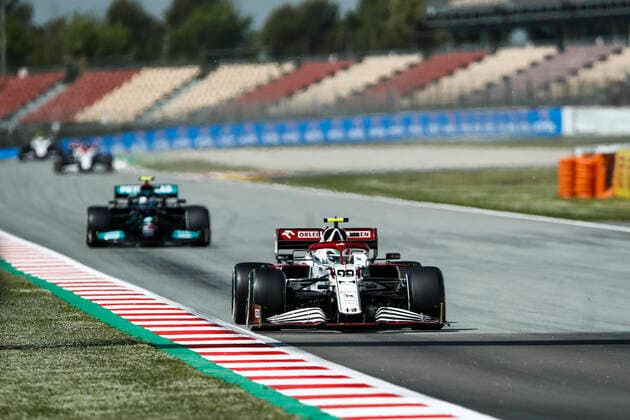99 GIOVINAZZI Antonio (ita), Alfa Romeo Racing ORLEN C41, action during the Formula 1 Aramco Gran Premio De Espana 2021 from May 07 to 10, 2021 on the Circuit de Barcelona-Catalunya, in Montmelo, near Barcelona, Spain FORMULE 1 : Grand prix d Espagne - Barcelone - Essais - 07 05 2021 DPPI Panoramic 