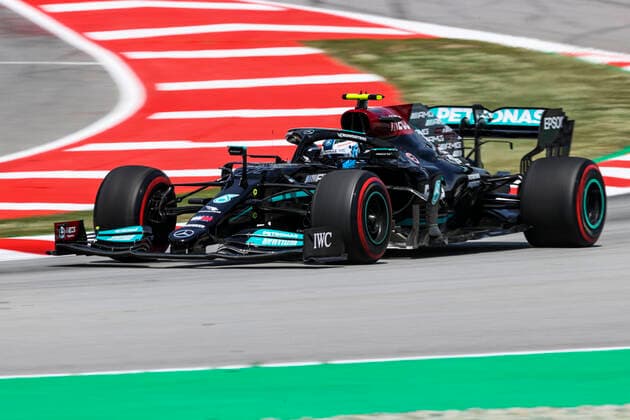 77 BOTTAS Valtteri (fin), Mercedes AMG F1 GP W12 E Performance, action during the Formula 1 Aramco Gran Premio De Espana 2021 from May 07 to 10, 2021 on the Circuit de Barcelona-Catalunya, in Montmelo, near Barcelona, Spain - FORMULE 1 : Grand prix d Espagne - Barcelone - Essais - 07 05 2021 DPPI Panoramic 
