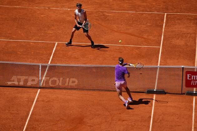 Rafae lNadal SPA VS Alexander Zverev GER Durning Match Master 1000 Mutua Madrid Open 2021, Madrid May 7, 2021 Cordon Press  xx xx