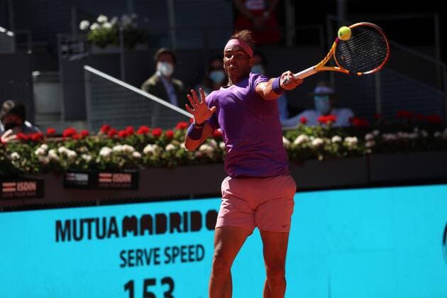 Rafa Nadal of Spain in action against Alexander Zverev of Germany during the Mutua Madrid Open quarterfinal match against held in Madrid, Spain, 07 May 2021. Mutua Madrid Open tennis tournament !ACHTUNG: NUR REDAKTIONELLE NUTZUNG!  Copyright: xRodrigoxJimenezx GRAF1635 20210507-637560035130564173