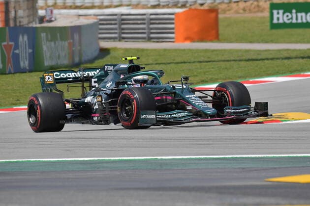 F1 Aramco Grand Prix of Spain 2021 07 05 2021, Circuit de Catalunya, Barcelona, F1 Aramco Grand Prix of Spain 2021 , pictured Sebastian Vettel DEU 5 , Aston Martin Cognizant Formula One Team nordphotoxGmbHx xBratic nph00250