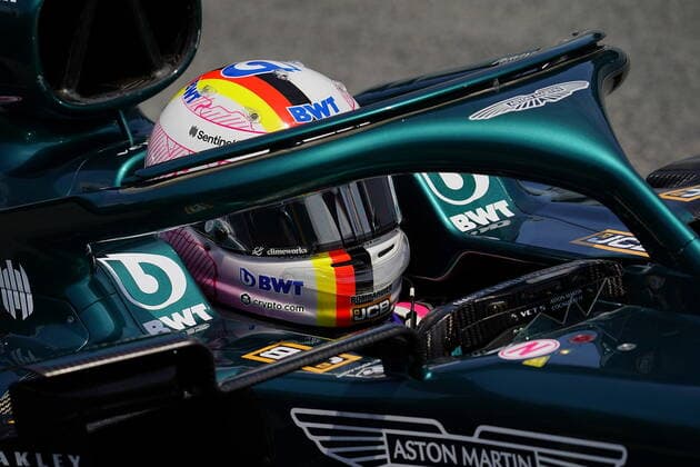 F1 Aramco Grand Prix of Spain 2021 07 05 2021, Circuit de Catalunya, Barcelona, F1 Aramco Grand Prix of Spain 2021 , pictured Sebastian Vettel DEU 5 , Aston Martin Cognizant Formula One Team nordphotoxGmbHx xBratic nph00250