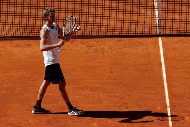 Alexander Zverev of Germany reacts against Rafa Nadal of Spain during the Mutua Madrid Open quarterfinal match against held in Madrid, Spain, 07 May 2021. Mutua Madrid Open tennis tournament !ACHTUNG: NUR REDAKTIONELLE NUTZUNG!  Copyright: xChemaxMoyax GRAF1672 20210507-637560066576005419