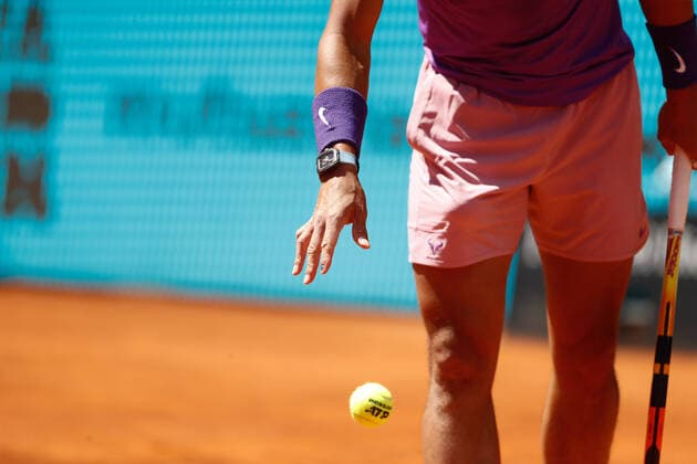 May 7, 2021, MADRID, MADRID, SPAIN: Rafael Nadal of Spain in action during his Men s Singles match, Quarter of Finals, against Alexander Zverev of Germany on the ATP, Tennis Herren Masters 1000 - Mutua Madrid Open 2021 at La Caja Magica on May 7, 2021 in Madrid, Spain. MADRID SPAIN - ZUMAa181 20210507_zaa_a181_055 Copyright: xOscarxJ.xBarrosox