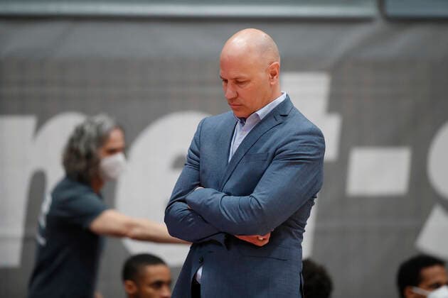 07 05 2021, Basketball, BBL 2020 2021, 28 Matchday, s Oliver Wuerzburg FRAPORT SKYLINERS, GER, Wuerzburg, s Oliver Arena, Picture from left Headcoach Denis Wucherer s Oliver Wuerzburg Copyright: HMBxMedia xHeikoxBecker