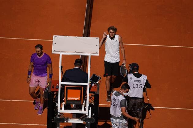 Rafael Nadal SPA VS Alexander Zverev GER Durning Match Master 1000 Mutua Madrid Open 2021, Madrid May 7, 2021 Cordon Press Cordon Press  xx xx