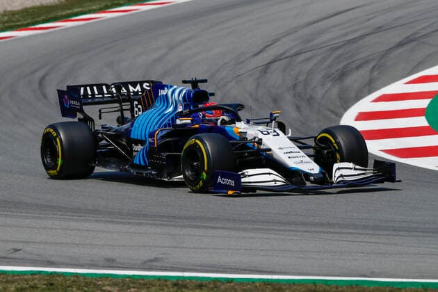 63 RUSSELL George (gbr), Williams Racing F1 FW43B, action during the Formula 1 Aramco Gran Premio De Espana 2021 from May 07 to 10, 2021 on the Circuit de Barcelona-Catalunya, in Montmelo, near Barcelona, Spain FORMULE 1 : Grand prix d Espagne - Barcelone - Preparations - 07 05 2021 DPPI Panoramic  00121006__B2_0935