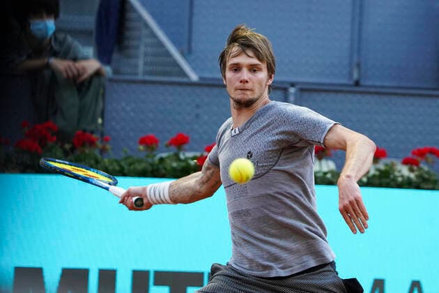 Mutua Madrid Open - Day 9 Alexander Bublik of Kazakhstan in action during their Quarter Final match against Casper Ruud of Norway during Day Nine of the Mutua Madrid Open at La Caja Magica on May 07, 2021 in Madrid, Spain. Madrid Spain gonzalez-notitle210507_nppEA  Copyright: xOscarxGonzalezx
