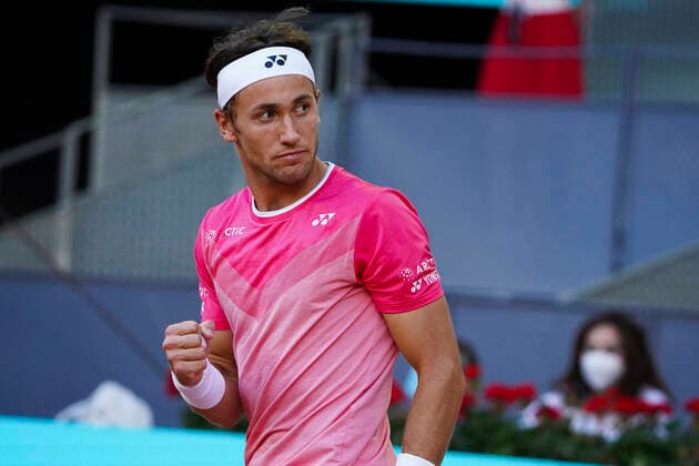 Mutua Madrid Open - Day 9 Casper Ruud of Norway in action during their Quarter Final match against Alexander Bublik of Kazakhstan during Day Nine of the Mutua Madrid Open at La Caja Magica on May 07, 2021 in Madrid, Spain Madrid Spain gonzalez-notitle210507_npQMl  Copyright: xOscarxGonzalezx