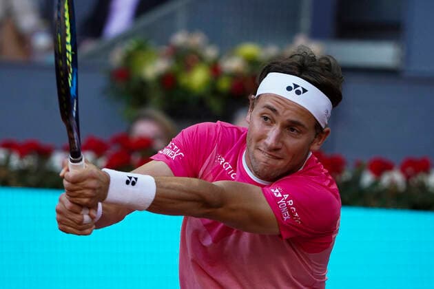 Mutua Madrid Open - Day 9 Casper Ruud of Norway in action during their Quarter Final match against Alexander Bublik of Kazakhstan during Day Nine of the Mutua Madrid Open at La Caja Magica on May 07, 2021 in Madrid, Spain Madrid Spain gonzalez-notitle210507_npIA6  Copyright: xOscarxGonzalezx