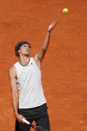Mutua Madrid Open - Day 9 Alexander Zverev of Germany in action during their Quarter Final match against Rafael Nadal of Spain during Day Nine of the Mutua Madrid Open at La Caja Magica on May 07, 2021 in Madrid, Spain. Madrid Spain gonzalez-notitle210507_npNnu  Copyright: xOscarxGonzalezx