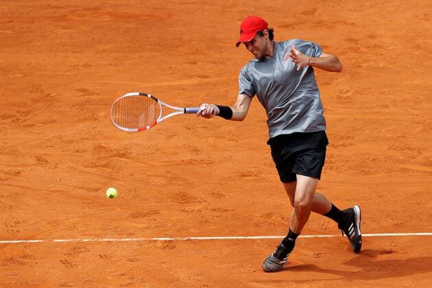 Dominic Thiem of Austria in action during his semifinal match against Alexander Zverev of Germany at the Mutua Madrid Open tennis ?tournament in Madrid, central Spain, 08 May 2021. Alexander Zverev - Dominic Thiem !ACHTUNG: NUR REDAKTIONELLE NUTZUNG!  Copyright: xChemaxMoyax GRAF2418 20210508-637560904221539996