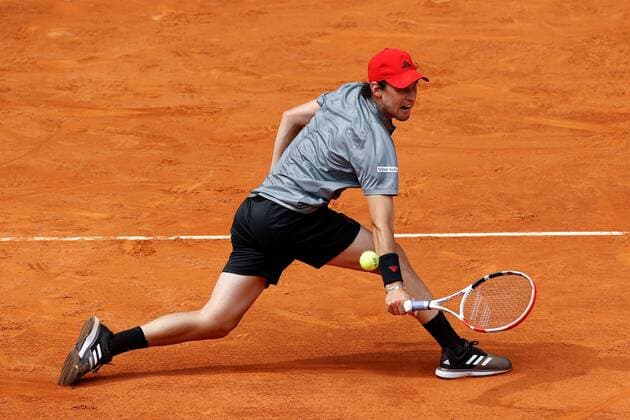 Dominic Thiem of Austria in action during his semifinal match against Alexander Zverev of Germany at the Mutua Madrid Open tennis ?tournament in Madrid, central Spain, 08 May 2021. Alexander Zverev - Dominic Thiem !ACHTUNG: NUR REDAKTIONELLE NUTZUNG!  Copyright: xChemaxMoyax GRAF2419 20210508-637560904236071140
