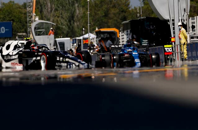 10 Pierre Gasly FRA, Scuderia AlphaTauri Honda , 14 Fernando Alonso ESP, Alpine F1 Team , F1 Grand Prix of Spain at Circuit de Barcelona Catalunya on May 8, 2021 in Barcelona, Spain Photo by HOCH ZWEI Barcelona Spain