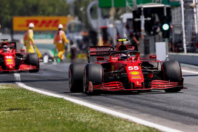 55 Carlos Sainz ESP, Scuderia Ferrari Mission Winnow , F1 Grand Prix of Spain at Circuit de Barcelona Catalunya on May 8, 2021 in Barcelona, Spain Photo by HOCH ZWEI Barcelona Spain