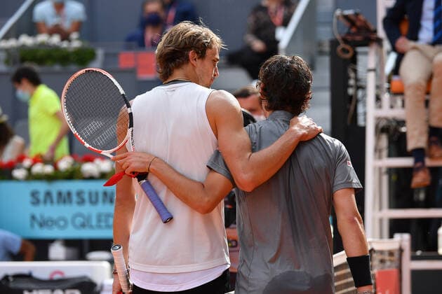 Dominic Thiem vs Alexander Zverev TENNIS : Mutua Madrid Open - 08 05 2021 AntoineCouvercelle Panoramic 